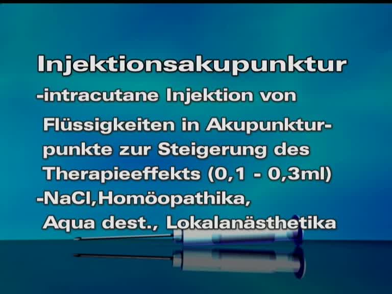 injektionsakupunktur indikationen