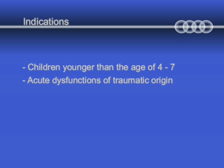 indications children dysfunctions traumatic origin