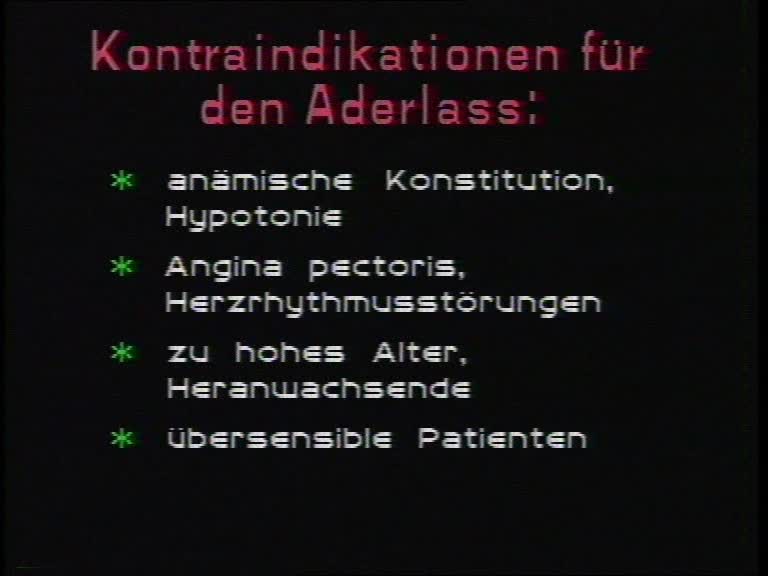 kontraindikationen aderlass